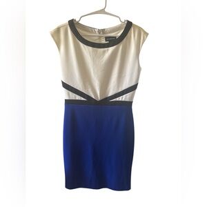 Liz Claiborne Blue and White Midi Dress